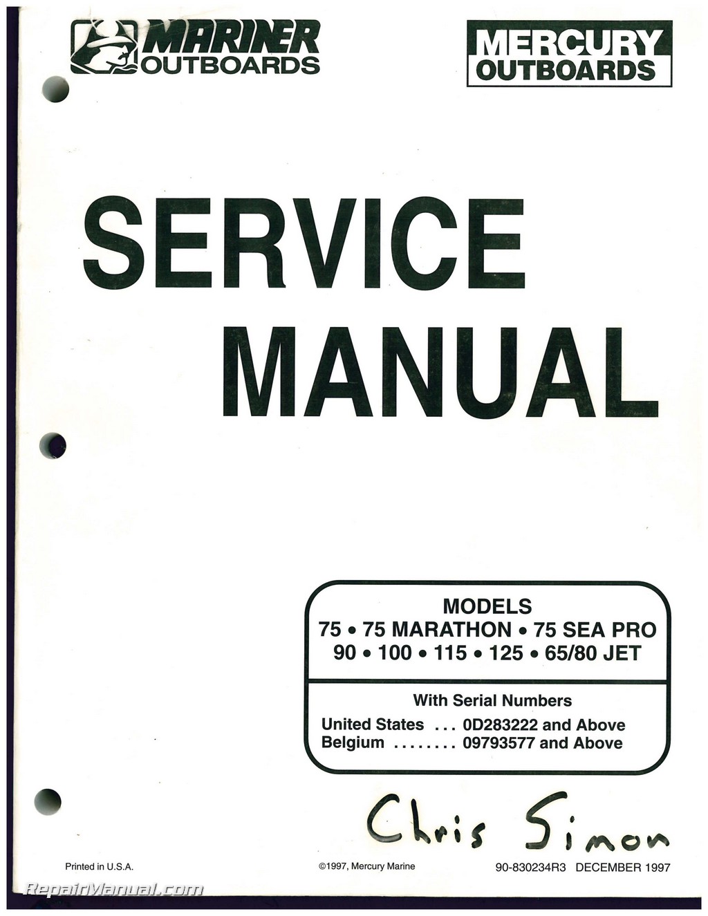 Mercury Mariner 2 Stroke Service Manual